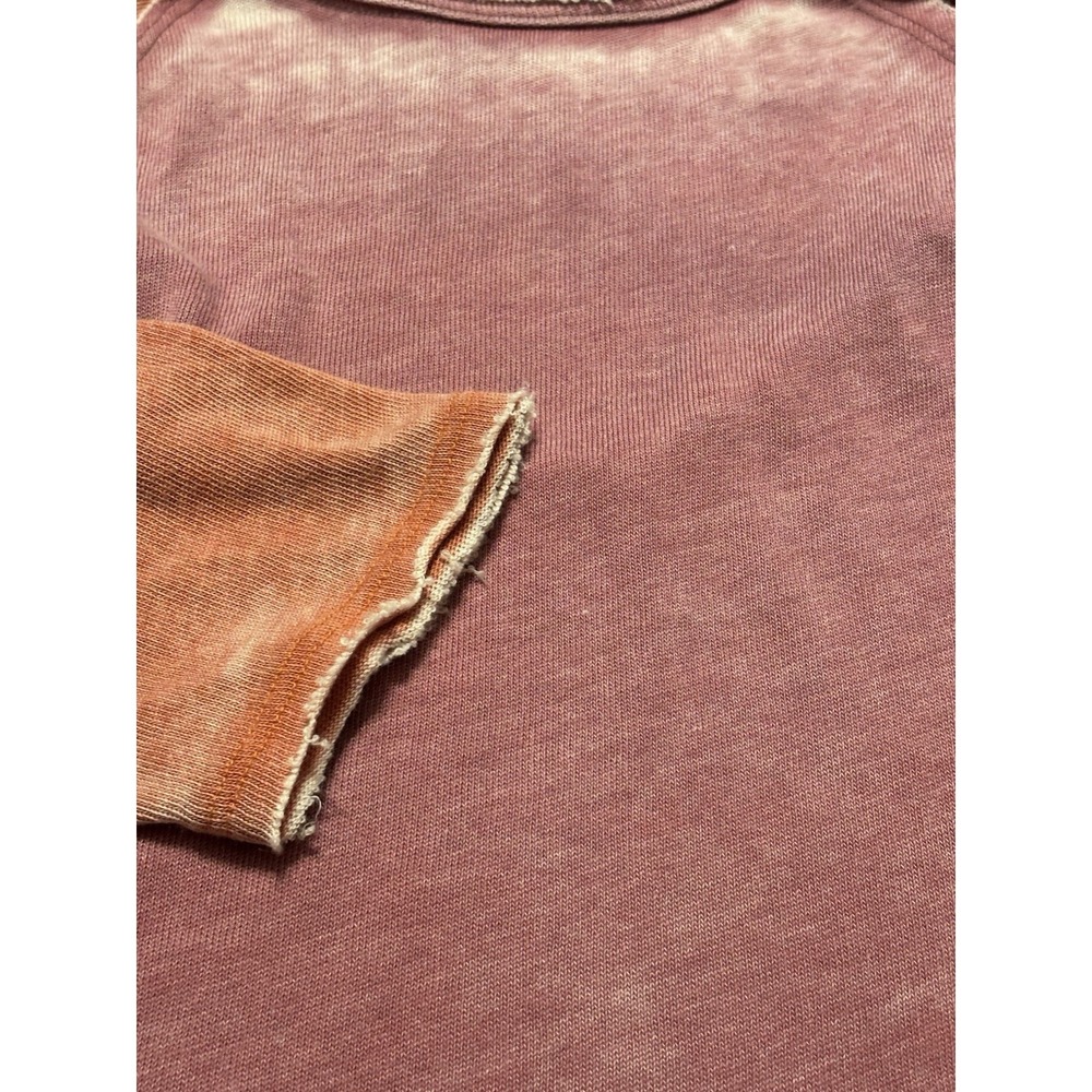 We The Free Pink Peach Raglan Burnout 3/4 Sleeve Pullover Top, Womens Size Large - Picture 7 of 7